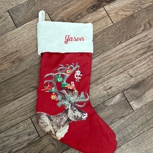 Pottery Barn Embroidered Stocking